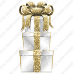 JAZZY GIFT BOX: WHITE & GOLD - Yard Card Signs by JYS International