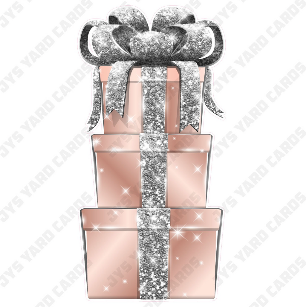 JAZZY GIFT BOX: ROSE GOLD & SILVER - Yard Card Signs by JYS International