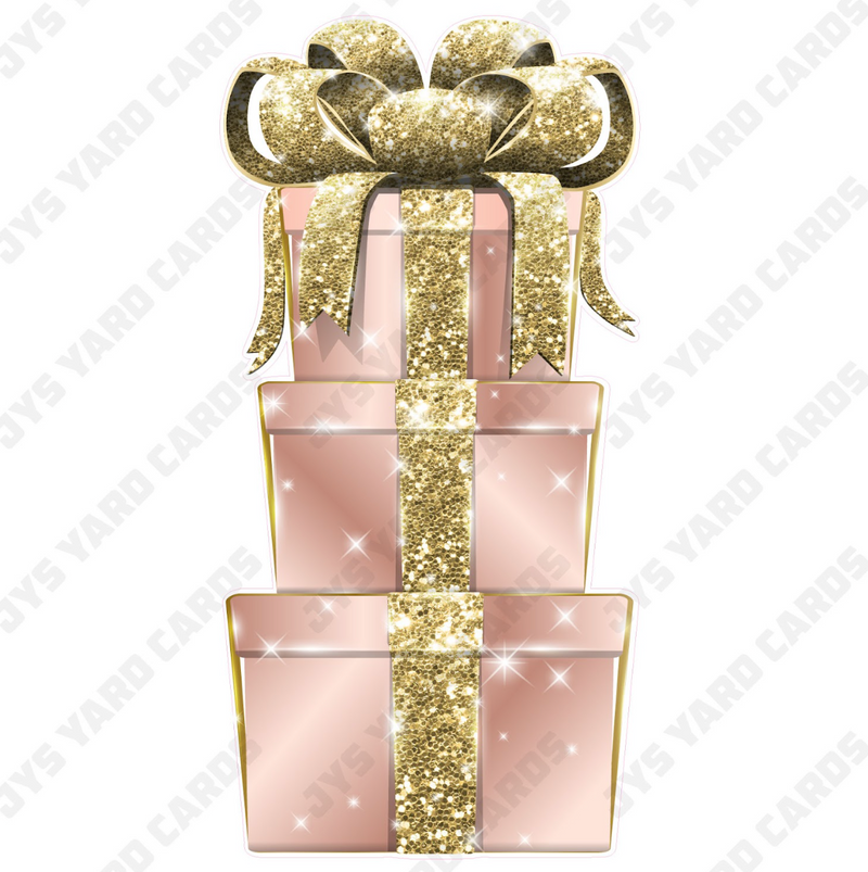 JAZZY GIFT BOX: ROSE GOLD & GOLD - Yard Card Signs by JYS International