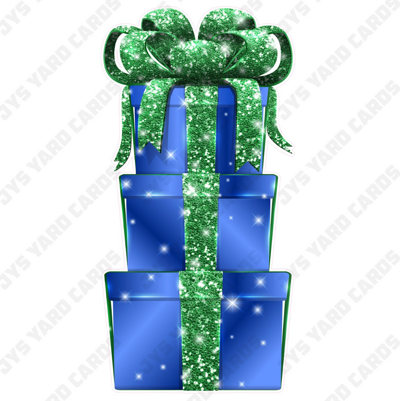 JAZZY GIFT BOX: BLUE & GREEN - Yard Card Signs by JYS International