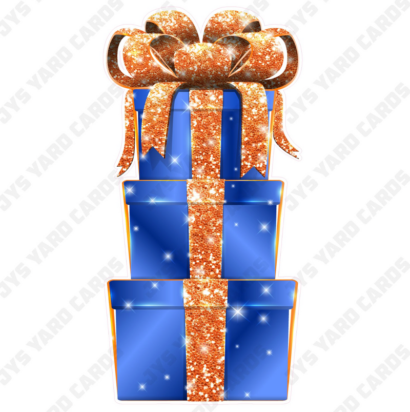 JAZZY GIFT BOX: BLUE & ORANGE - Yard Card Signs by JYS International