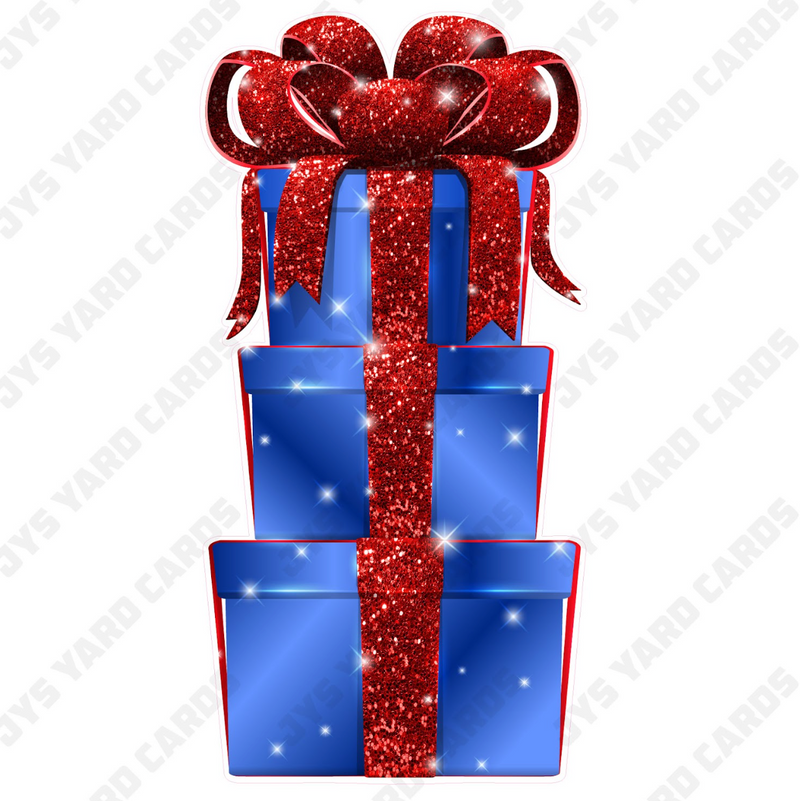 JAZZY GIFT BOX: BLUE & RED - Yard Card Signs by JYS International