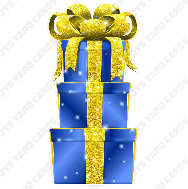 JAZZY GIFT BOX: BLUE & YELLOW - Yard Card Signs by JYS International