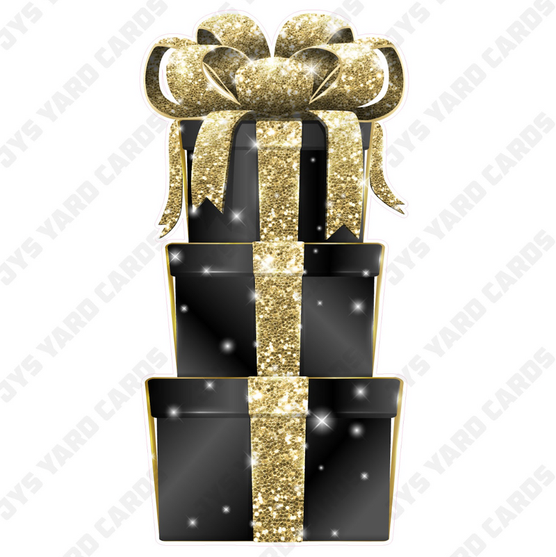 JAZZY GIFT BOX: BLACK & GOLD - Yard Card Signs by JYS International