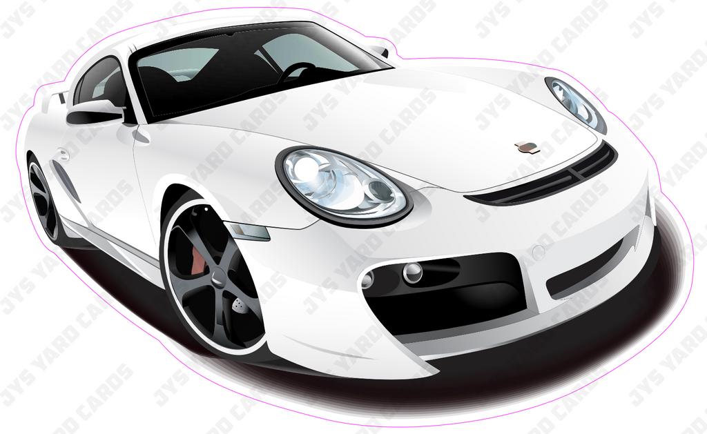 WHITE PORSHE - Yard Card Signs by JYS International