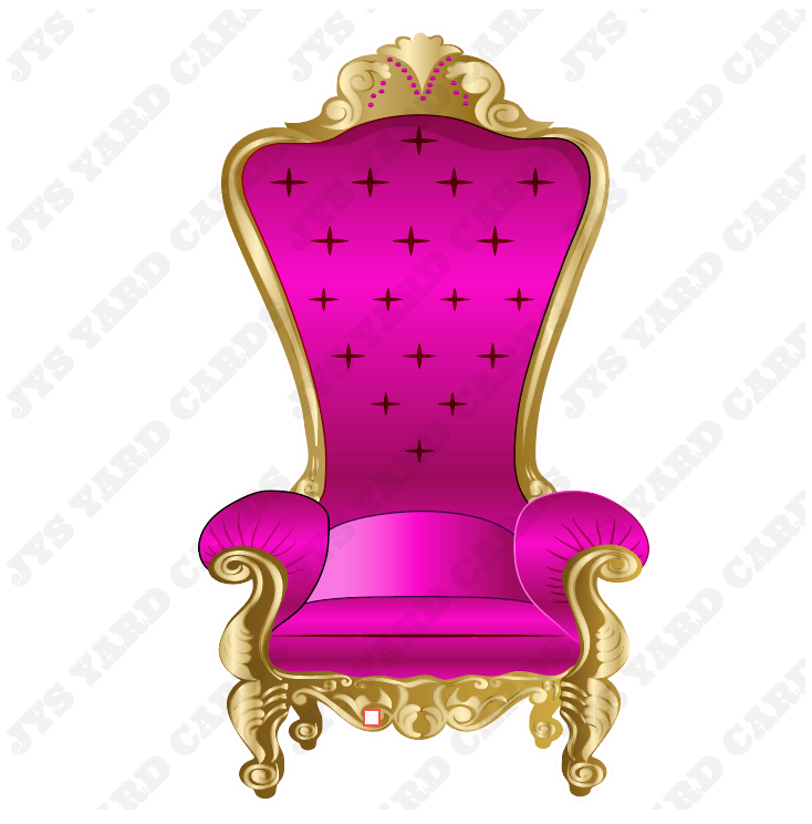 THRONE CHAIR (W/ GOLD TRIM OPTIONS) - Yard Card Signs by JYS International