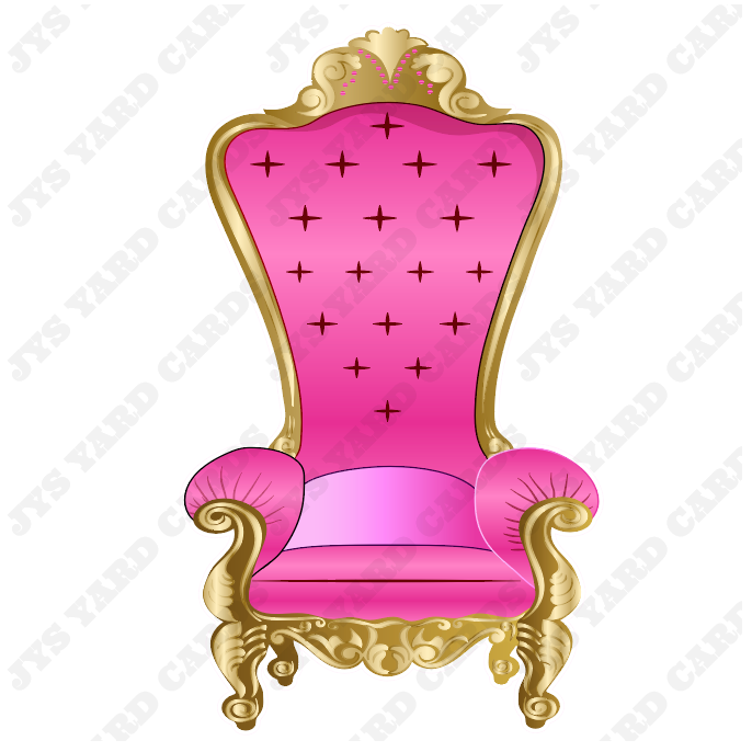 THRONE CHAIR (W/ GOLD TRIM OPTIONS) - Yard Card Signs by JYS International