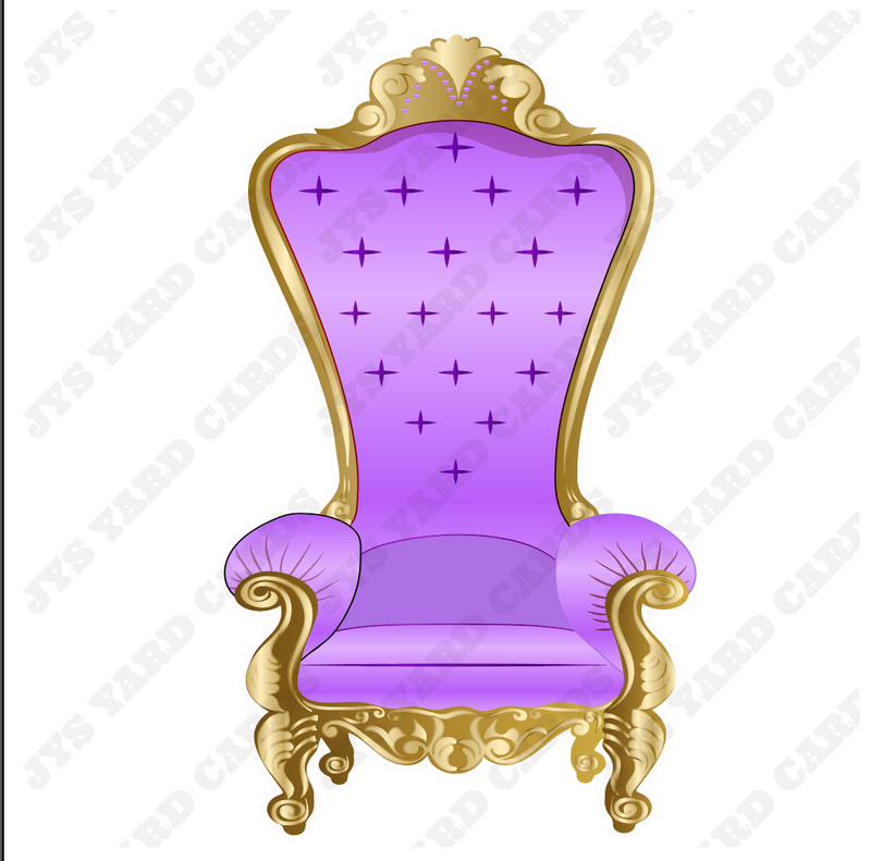 THRONE CHAIR (W/ GOLD TRIM OPTIONS) - Yard Card Signs by JYS International