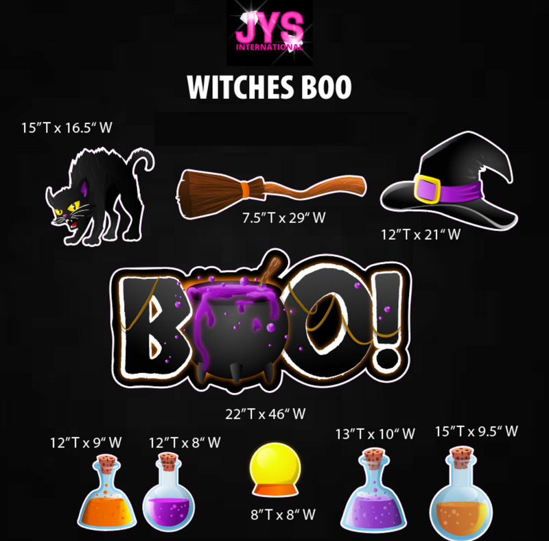 WITCHES BOO: HALF SHEET - Yard Card Signs by JYS International