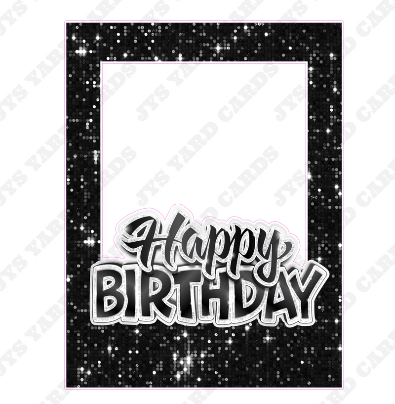 HBD PHOTO FRAME: BLACK & WHITE - Yard Card Signs by JYS International