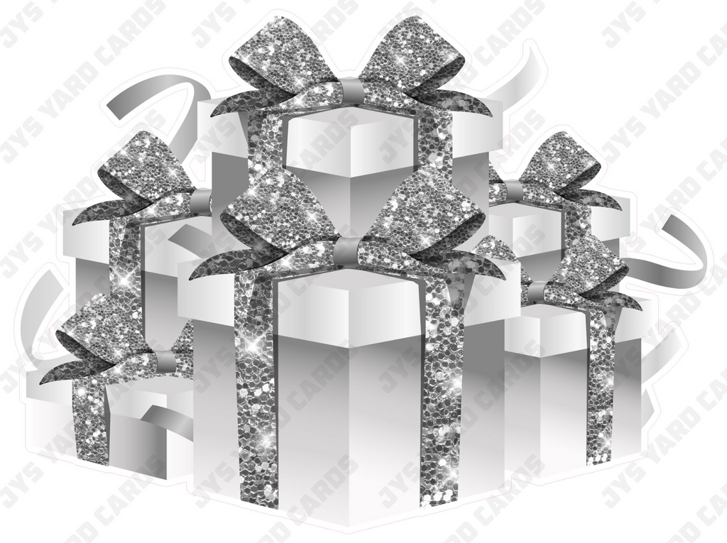 GIFT BOX BUNDLE: WHITE & SILVER - Yard Card Signs by JYS International