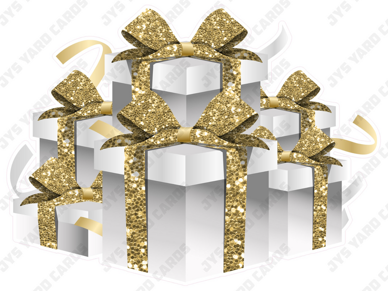 GIFT BOX BUNDLE: WHITE & GOLD - Yard Card Signs by JYS International