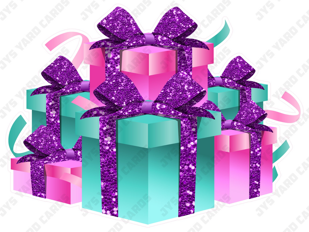 GIFT BOX BUNDLE: PINK, PURPLE & TEAL - Yard Card Signs by JYS International