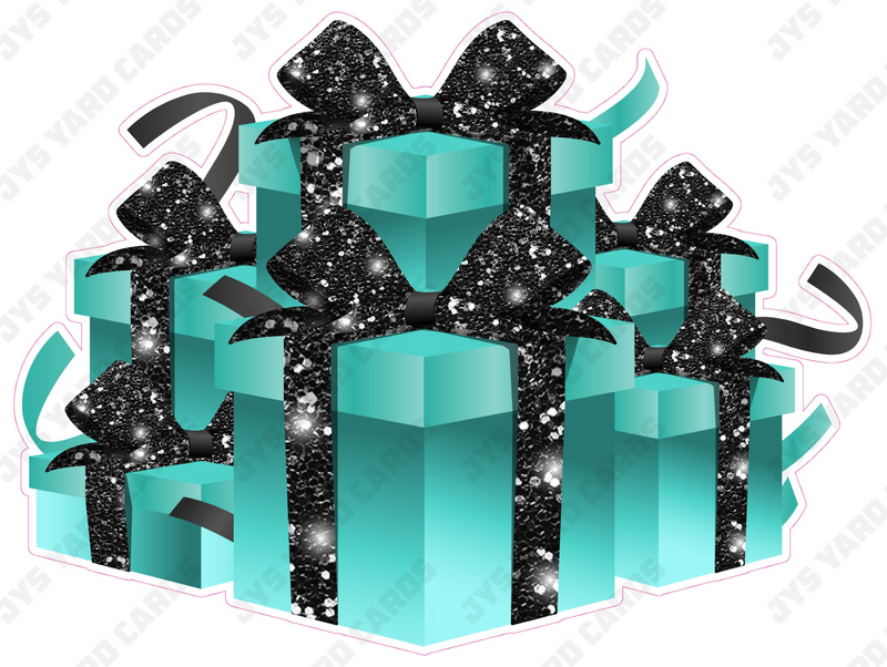 GIFT BOX BUNDLE: TEAL & BLACK - Yard Card Signs by JYS International