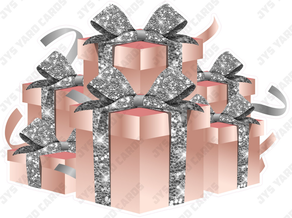 GIFT BOX BUNDLE: ROSE GOLD & SILVER - Yard Card Signs by JYS International