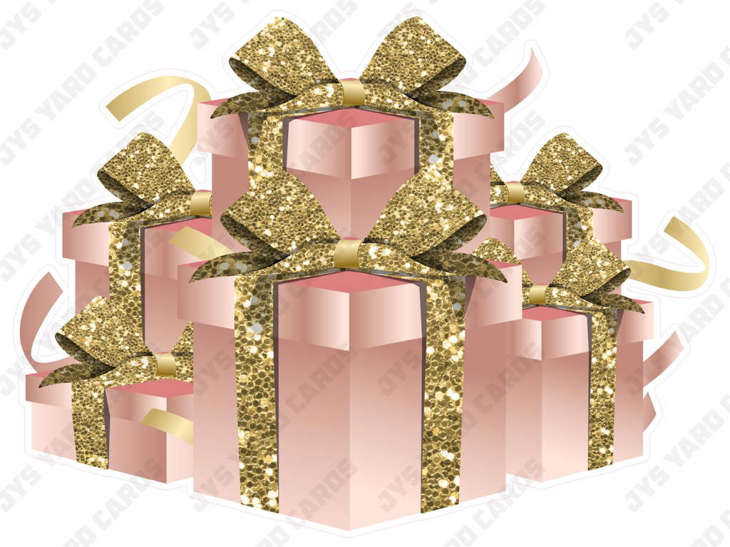 GIFT BOX BUNDLE: ROSE GOLD & GOLD - Yard Card Signs by JYS International