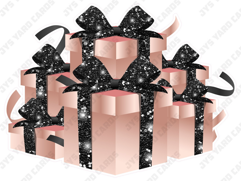 GIFT BOX BUNDLE: ROSE GOLD & BLACK - Yard Card Signs by JYS International