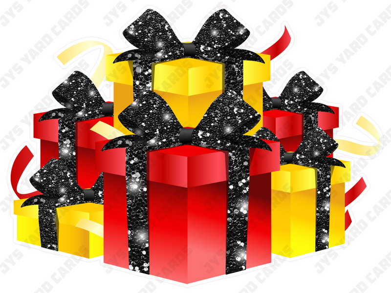 GIFT BOX BUNDLE: RED, BLACK, YELLOW - Yard Card Signs by JYS International