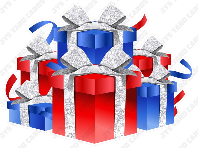 GIFT BOX BUNDLE: RED, BLUE & WHITE - Yard Card Signs by JYS International