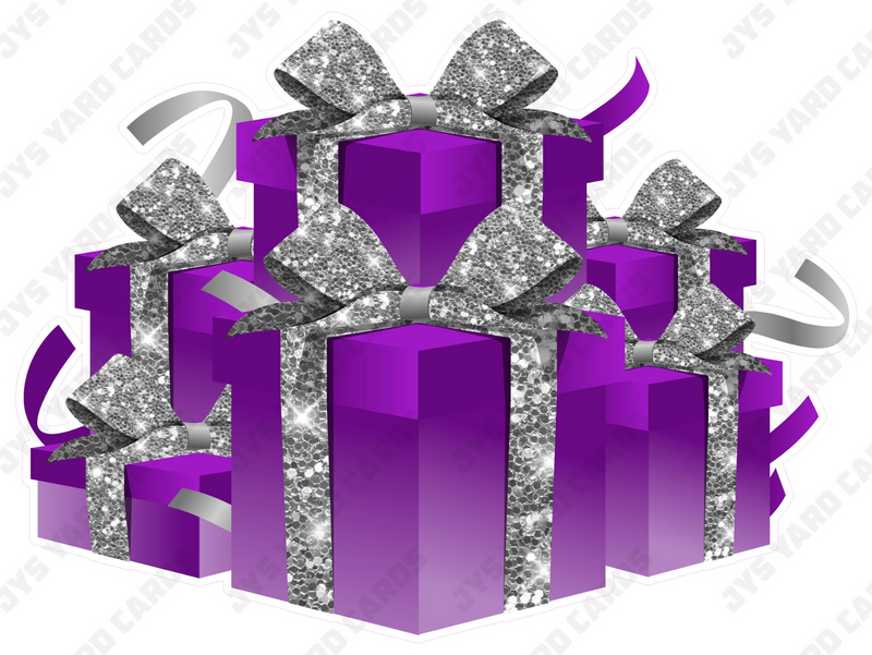 GIFT BOX BUNDLE: PURPLE & SILVER - Yard Card Signs by JYS International