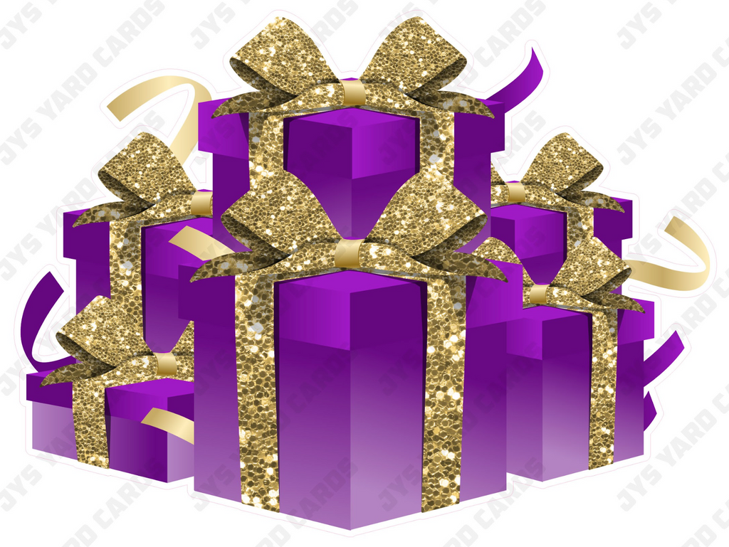 GIFT BOX BUNDLE: PURPLE & GOLD - Yard Card Signs by JYS International