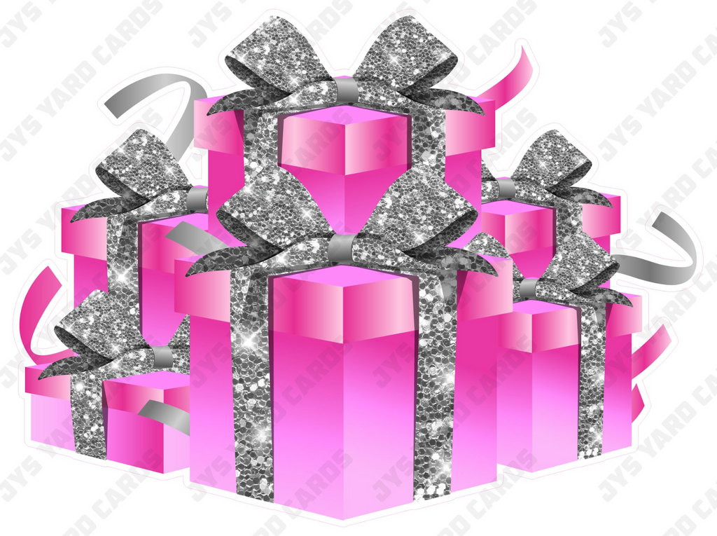 GIFT BOX BUNDLE: PINK & SILVER - Yard Card Signs by JYS International