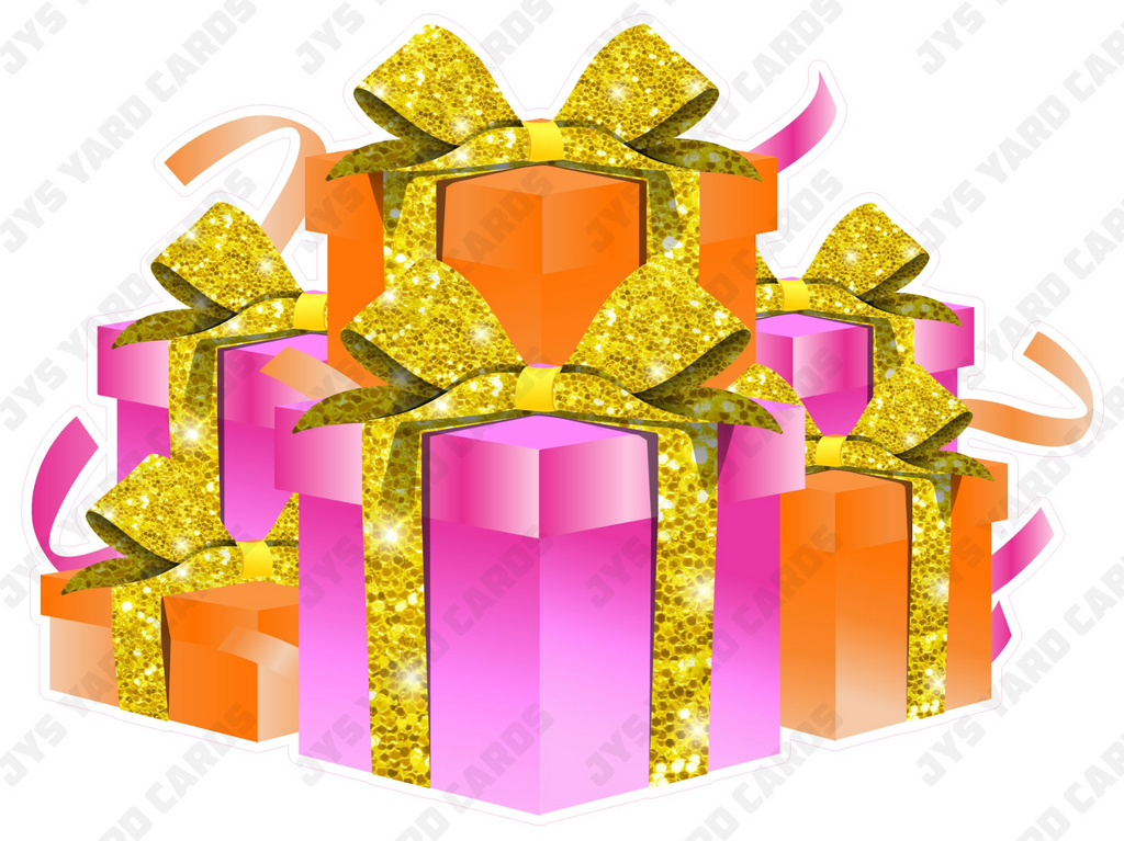 GIFT BOX BUNDLE: PINK, ORANGE & YELLOW - Yard Card Signs by JYS International