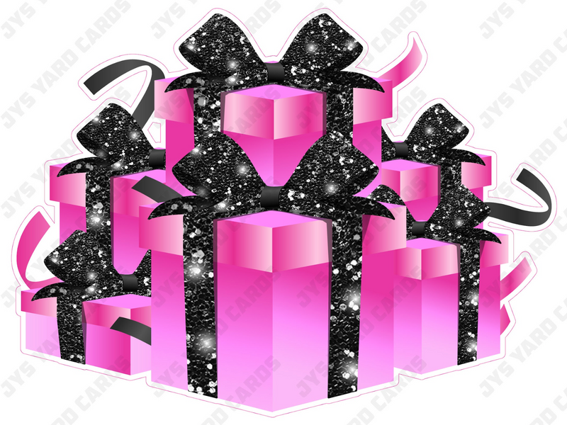 GIFT BOX BUNDLE: PINK & BLACK - Yard Card Signs by JYS International