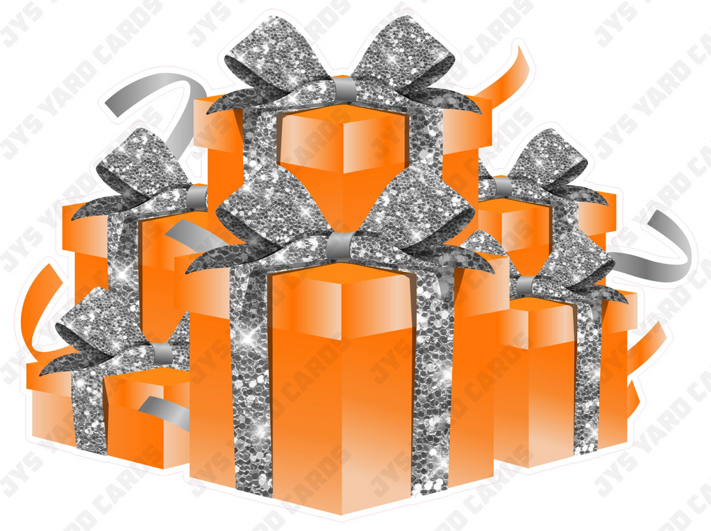 GIFT BOX BUNDLE: ORANGE & SILVER - Yard Card Signs by JYS International