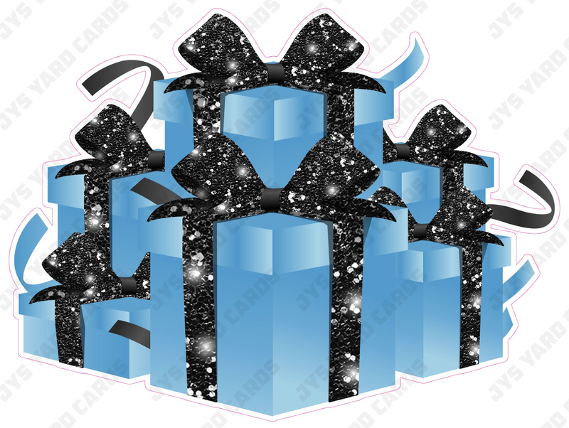 GIFT BOX BUNDLE: LIGHT BLUE & BLACK - Yard Card Signs by JYS International