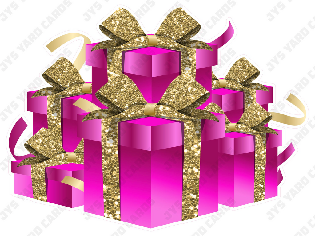 GIFT BOX BUNDLE: HOT PINK & GOLD - Yard Card Signs by JYS International