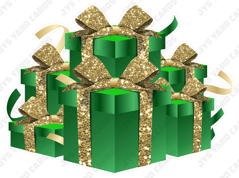 GIFT BOX BUNDLE: GREEN & GOLD - Yard Card Signs by JYS International