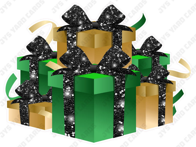 GIFT BOX BUNDLE: GREEN, BLACK & GOLD - Yard Card Signs by JYS International