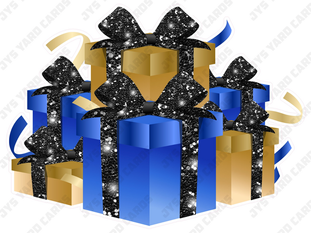 GIFT BOX BUNDLE: BLUE, GOLD & BLACK - Yard Card Signs by JYS International