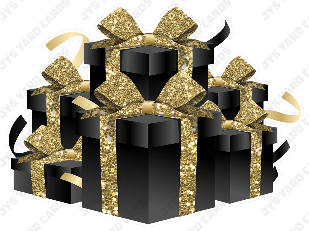 GIFT BOX BUNDLE: BLACK & GOLD - Yard Card Signs by JYS International