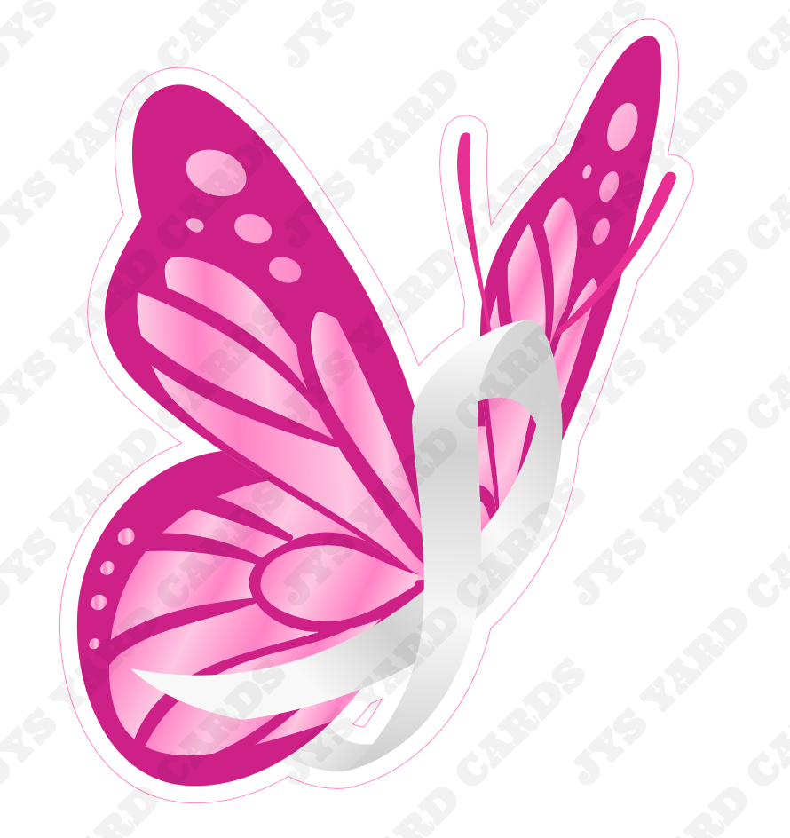 BREAST CANCER BUTTERFLY - Yard Card Signs by JYS International