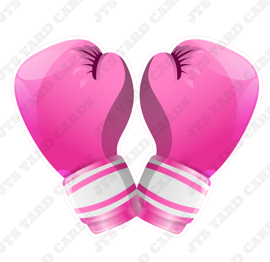 PINK BOXING GLOVES - Yard Card Signs by JYS International