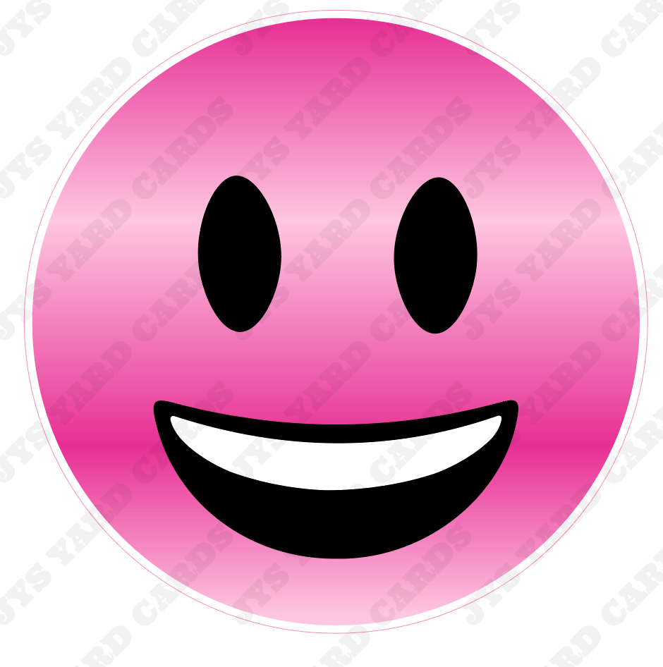 PINK EMOJI SMILEY FACE - Yard Card Signs by JYS International