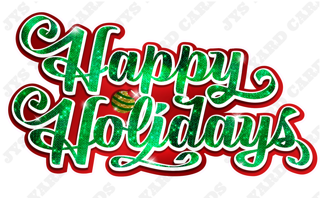 HAPPY HOLIDAYS CENTERPIECE: RED & GREEN - Yard Card Signs by JYS International