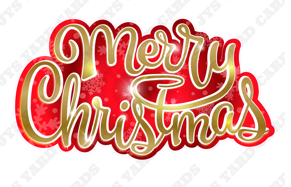 MERRY CHRISTMAS CENTERPIECE: RED & GOLD - Yard Card Signs by JYS International