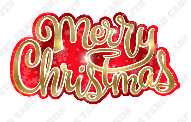 MERRY CHRISTMAS CENTERPIECE: RED & GOLD - Yard Card Signs by JYS International