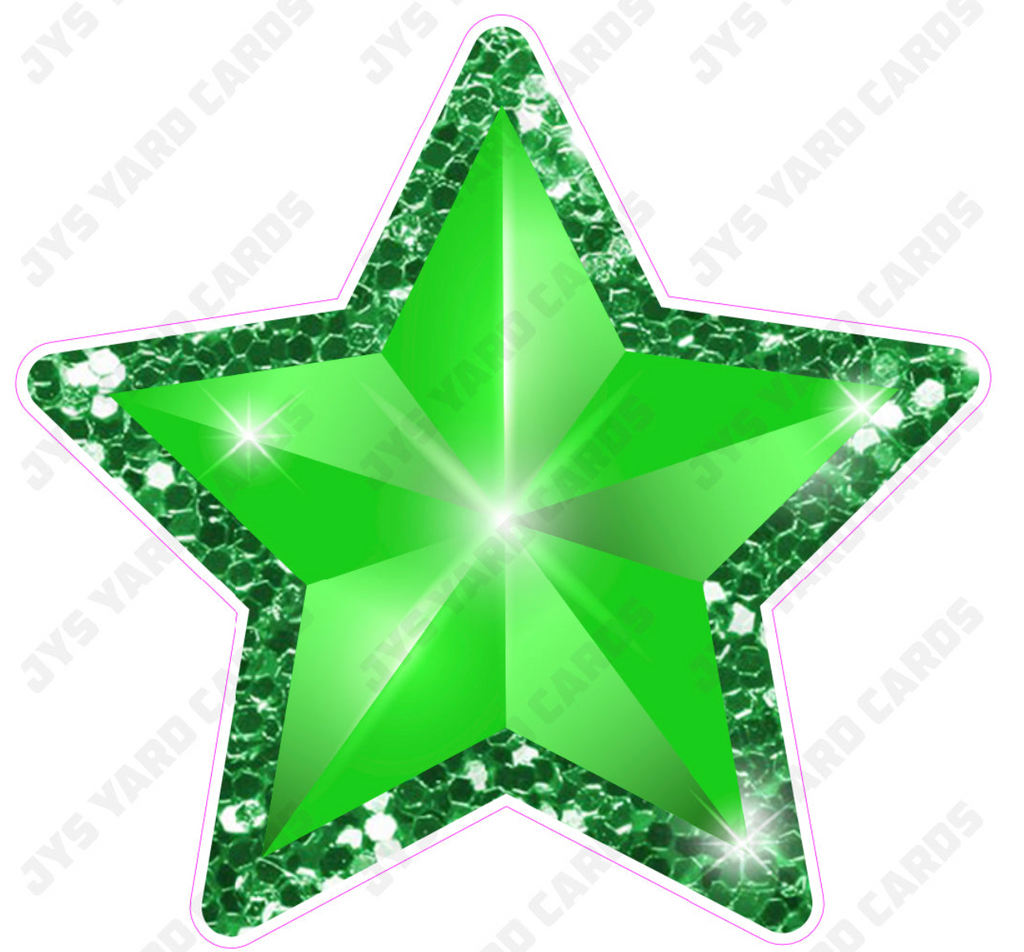 CELEBRATION STAR: GREEN - Yard Card Signs by JYS International