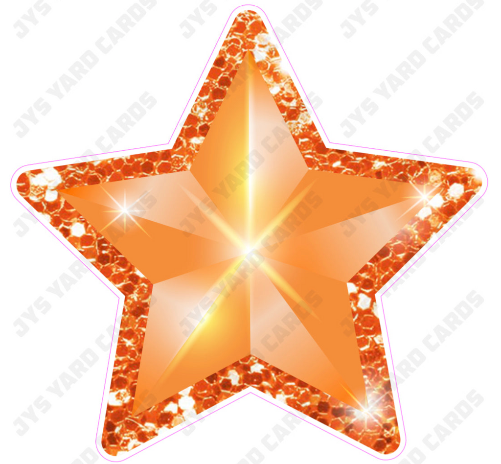 CELEBRATION STAR: ORANGE - Yard Card Signs by JYS International