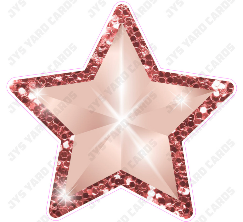 CELEBRATION STAR: ROSE GOLD - Yard Card Signs by JYS International