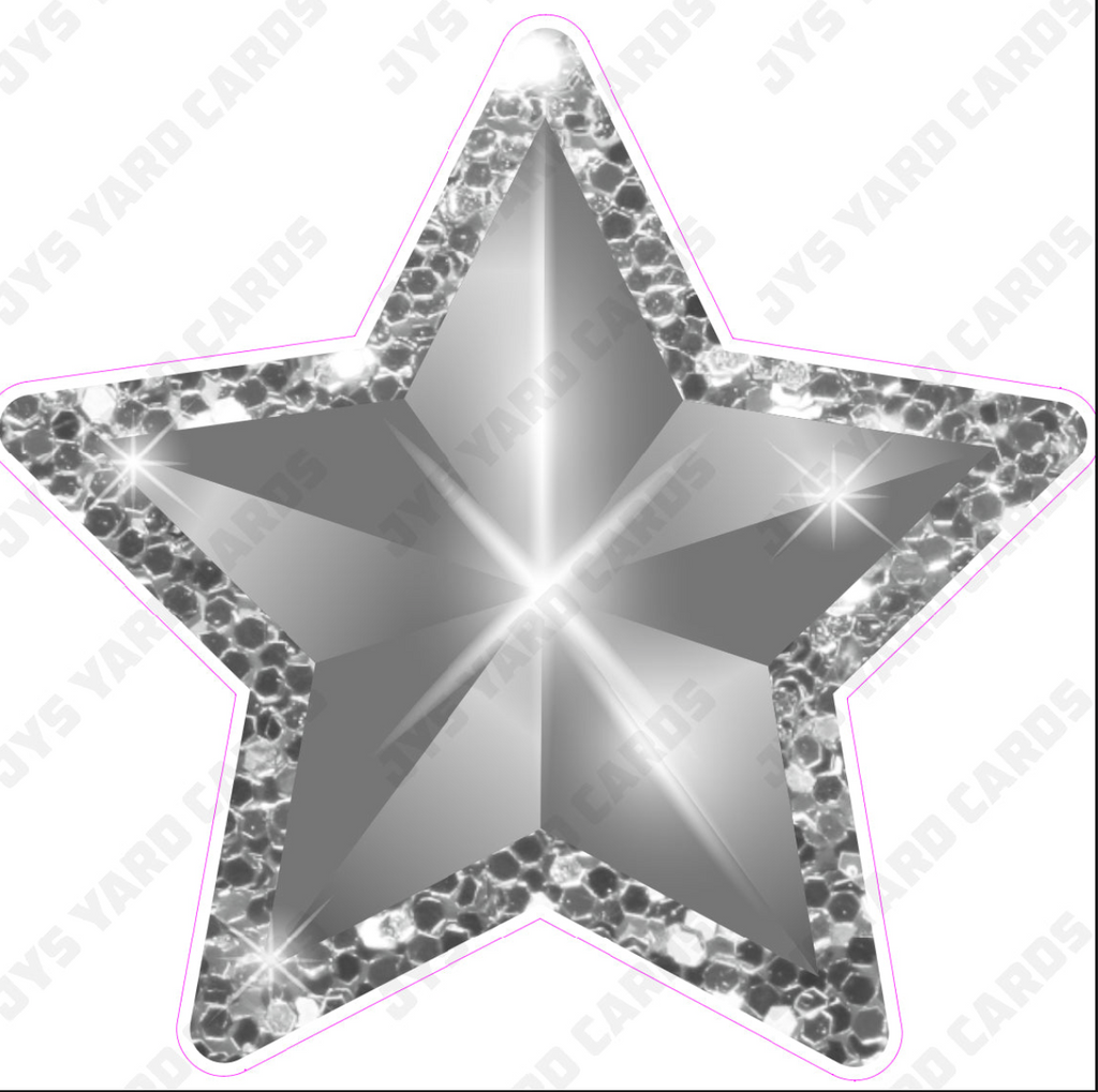 CELEBRATION STAR: SILVER - Yard Card Signs by JYS International