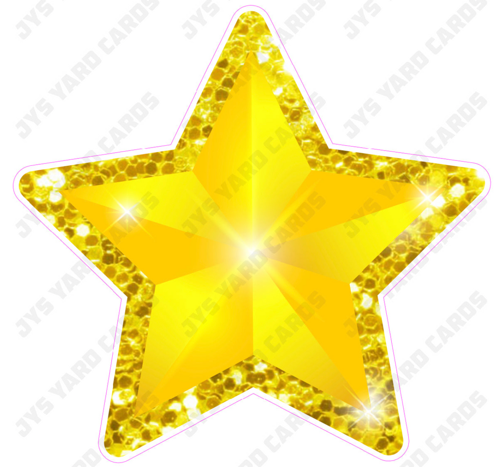 CELEBRATION STAR: YELLOW - Yard Card Signs by JYS International