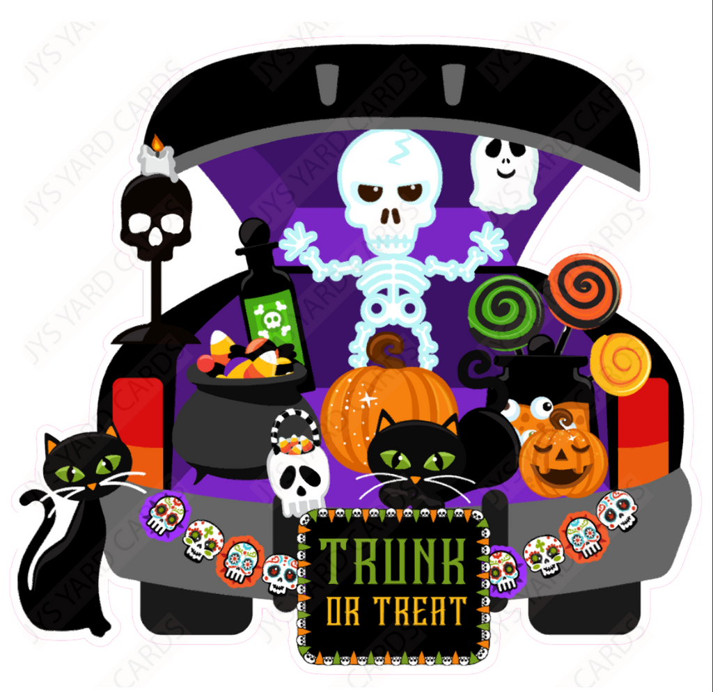 TRUNK OR TREAT 1: 4FT (EZ FOLD) - Yard Card Signs by JYS International