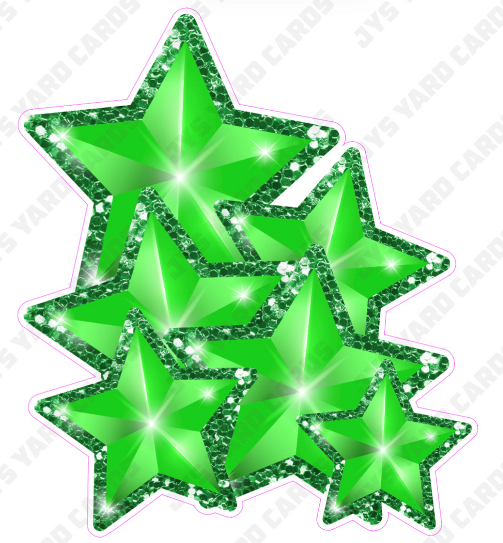 CELEBRATION STARS BUNDLES: GREEN - Yard Card Signs by JYS International