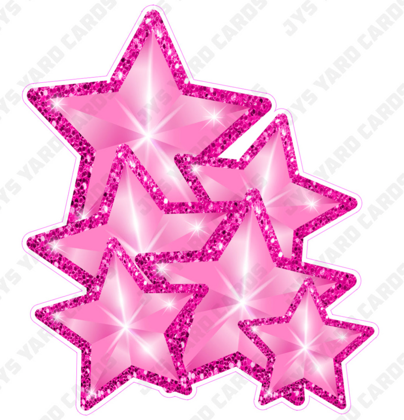 CELEBRATION STARS BUNDLES: PINK - Yard Card Signs by JYS International