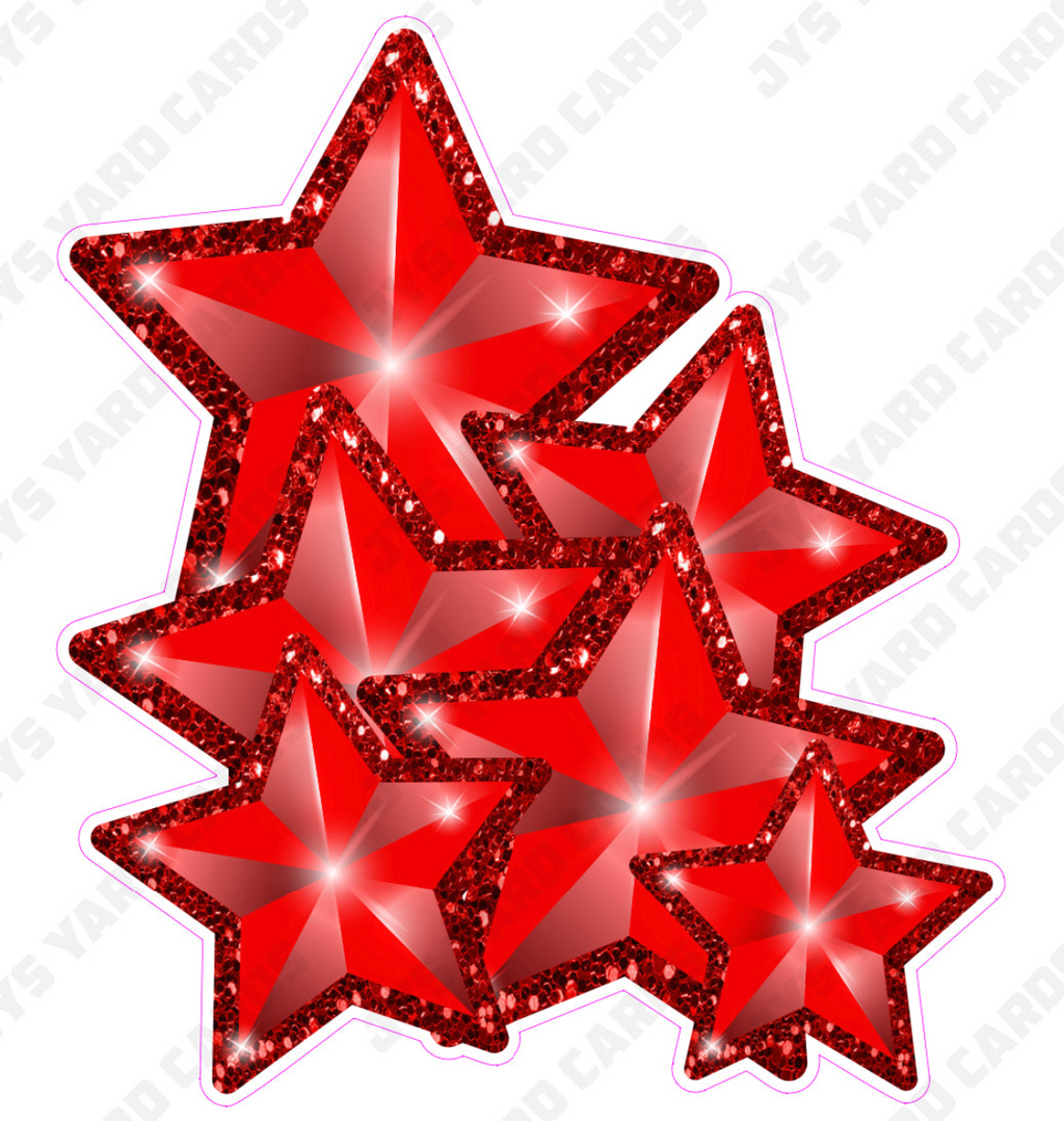 CELEBRATION STARS BUNDLES: RED - Yard Card Signs by JYS International